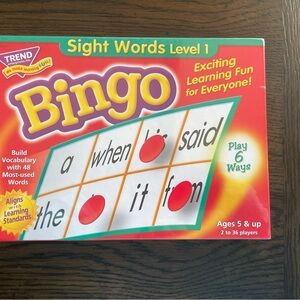 Trend Bingo Sight Words Level 1 - Red Educational Game